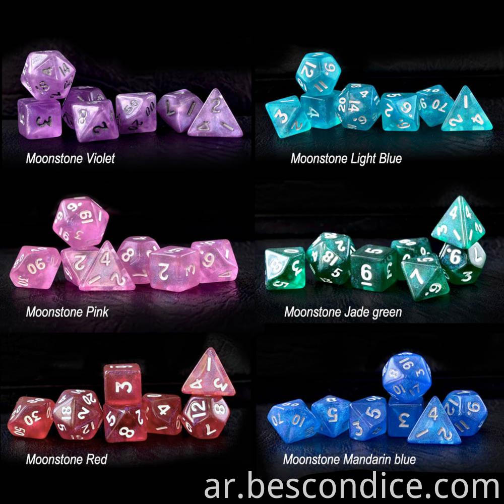 Moonstone Assortment Polyhedral Dnd Mini Dice 42pcs